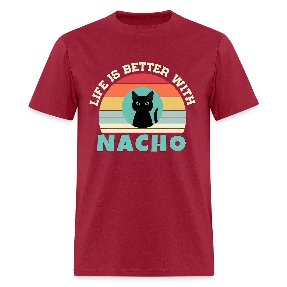 Life is better with Nacho T-shirt - dark red