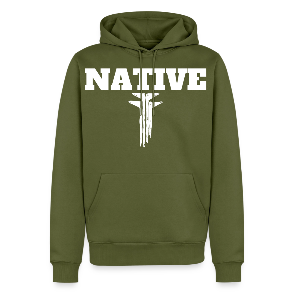 Native Frogs Sketch Men’s Premium Hoodie - khaki green