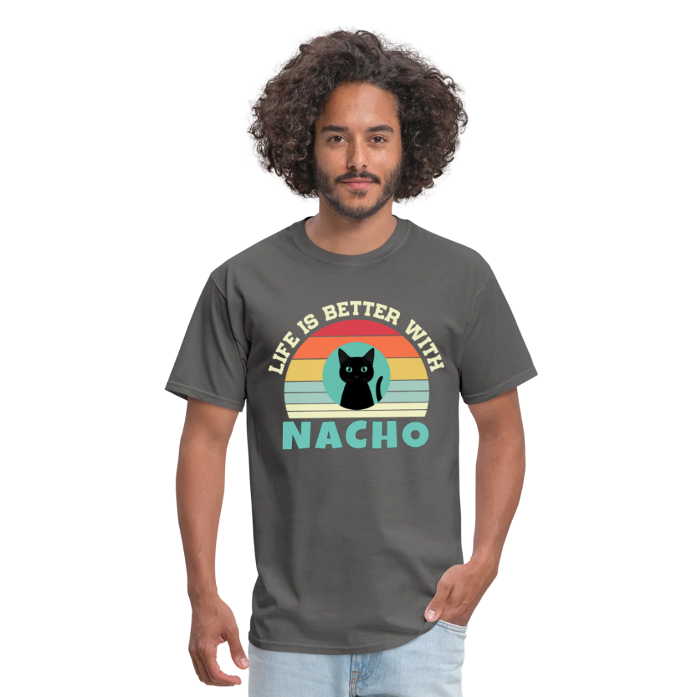 Life is better with Nacho T-shirt - charcoal