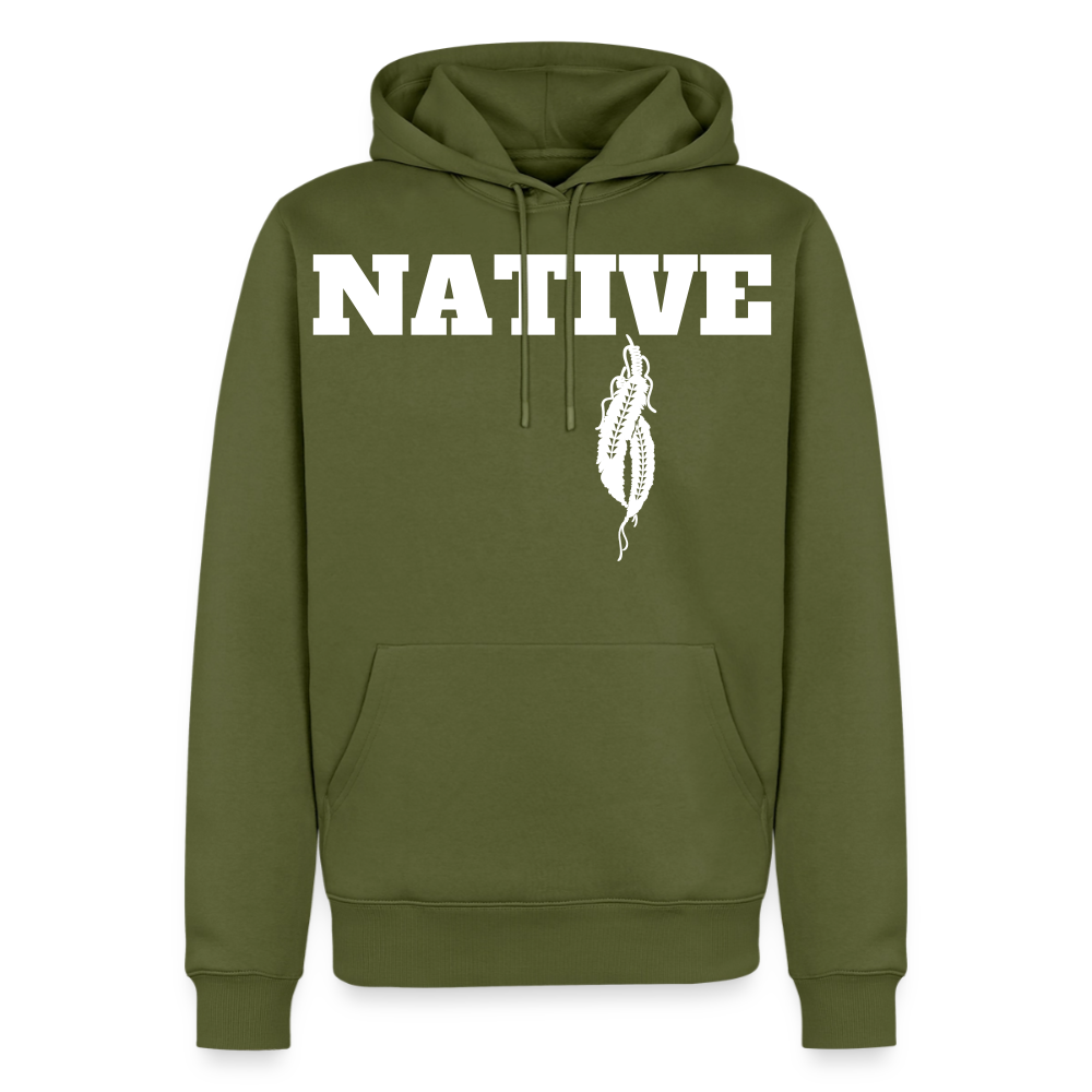 Native Feather Men’s Premium Hoodie - khaki green