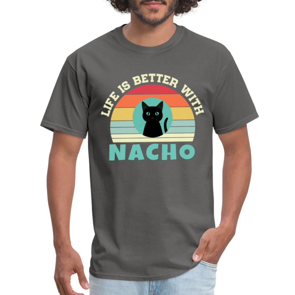 Life is better with Nacho T-shirt - charcoal
