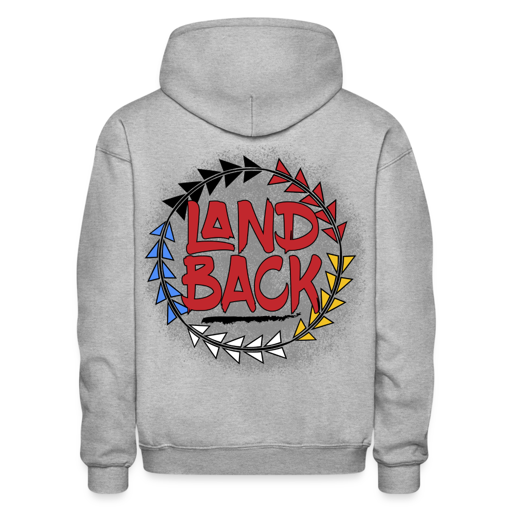 #LandBack Gildan Heavy Blend Adult Hoodie - heather gray