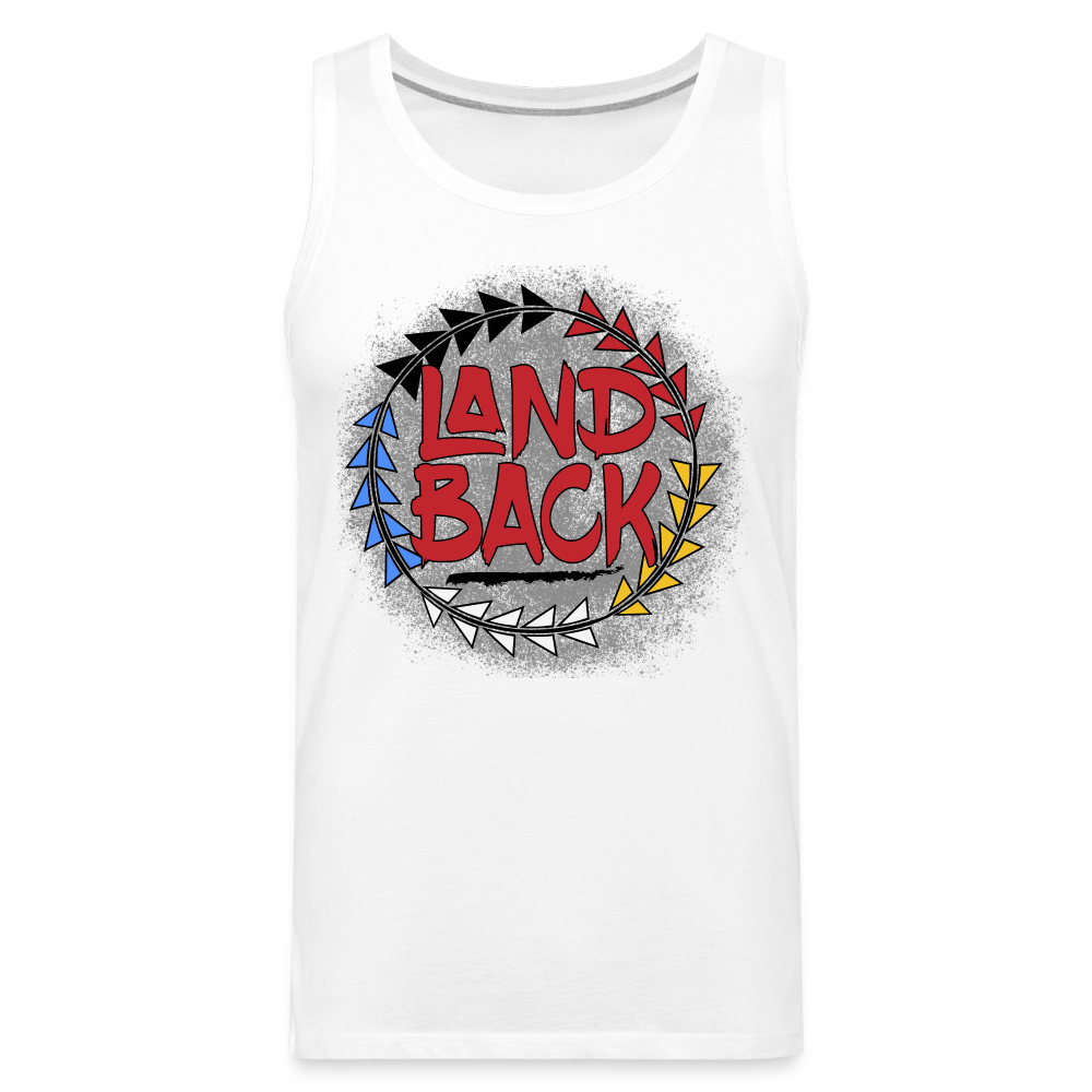 #LandBack Men’s Premium Tank - white