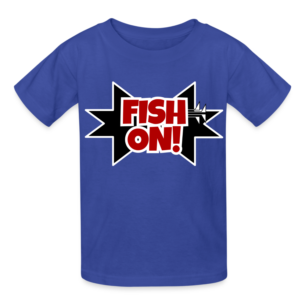 FISH ON! Hanes Youth Tagless T-Shirt - royal blue