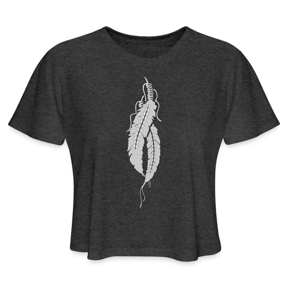 Just Feathers Women's Cropped T-Shirt - deep heather