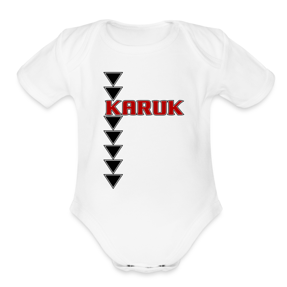 Karuk Sturgeon Organic Short Sleeve Baby Bodysuit - white