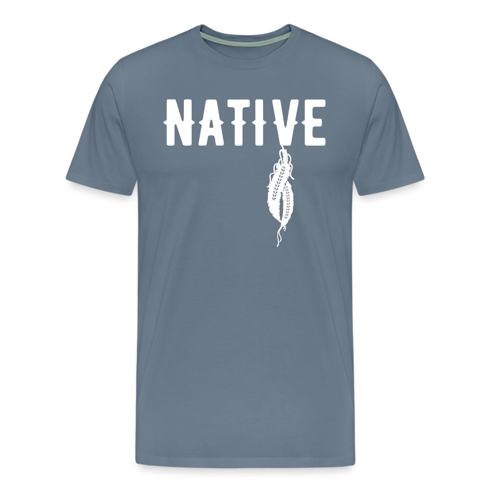 Native Feather Men's Premium T-Shirt - steel blue