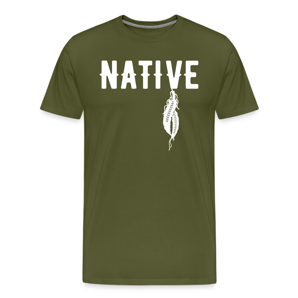 Native Feather Men's Premium T-Shirt - olive green