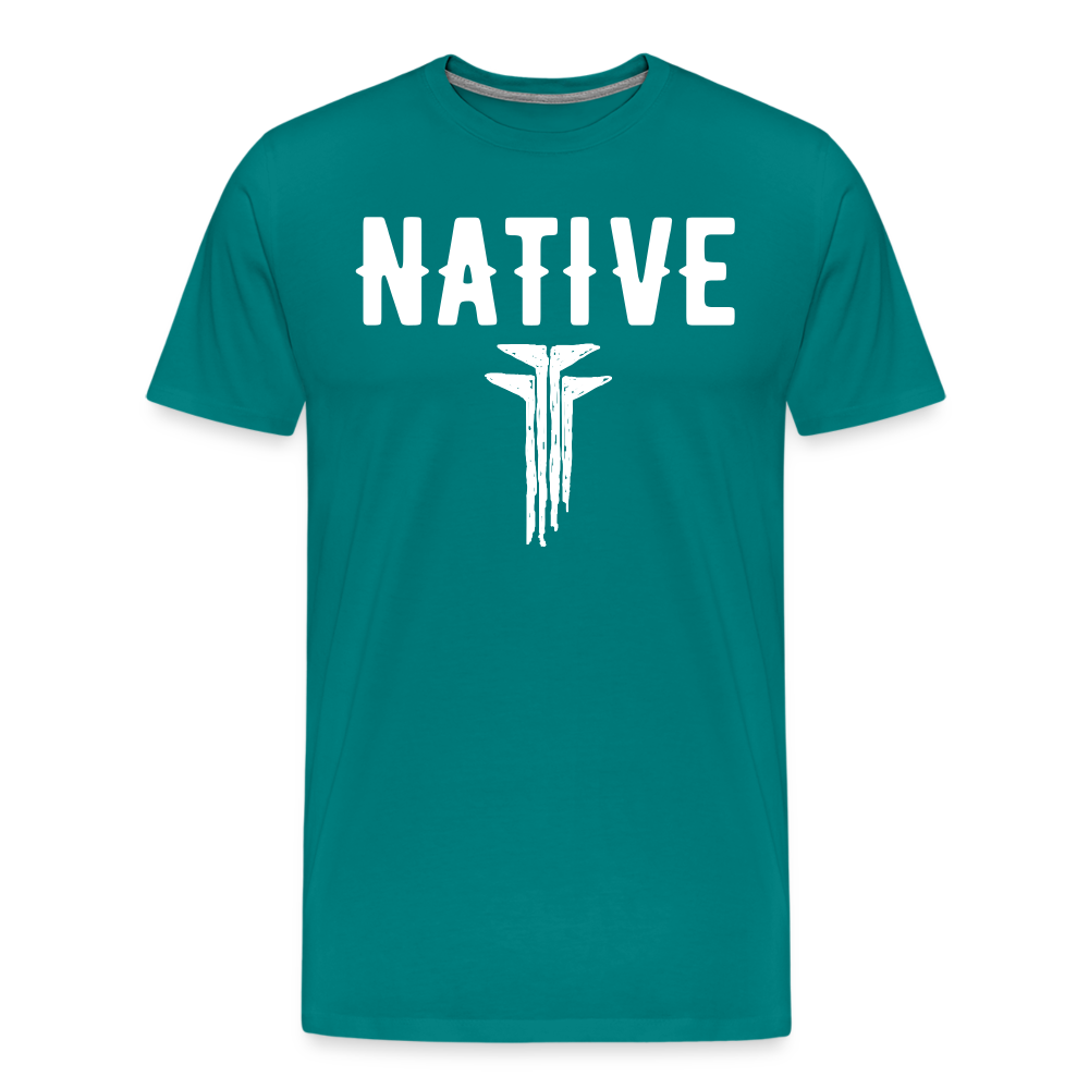 Native Frogs Sketch Men's Premium T-Shirt - teal