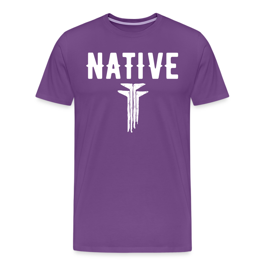Native Frogs Sketch Men's Premium T-Shirt - purple