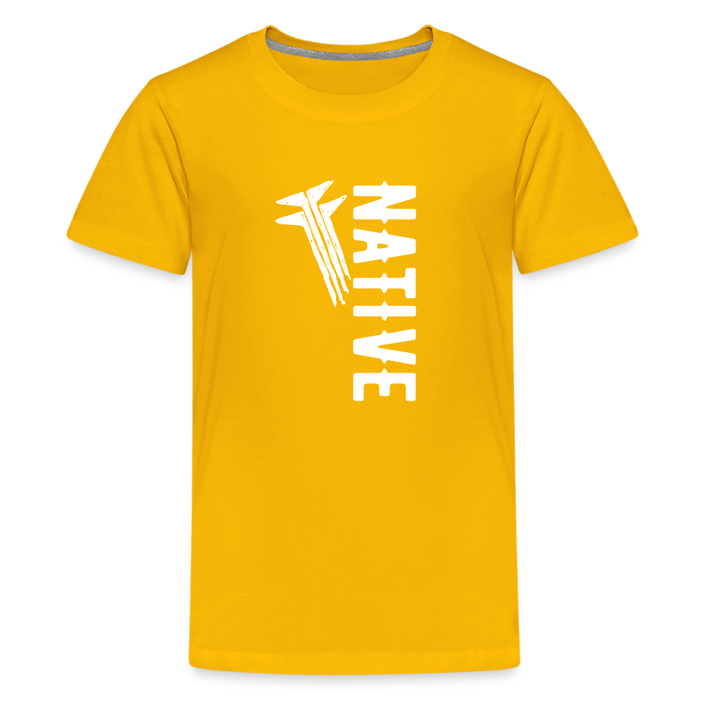 Native Frogs Slanted Kids' Premium T-Shirt - sun yellow