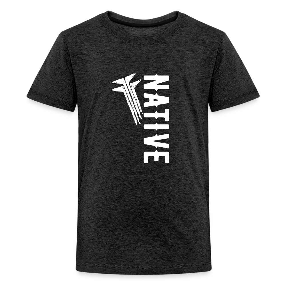 Native Frogs Slanted Kids' Premium T-Shirt - charcoal grey