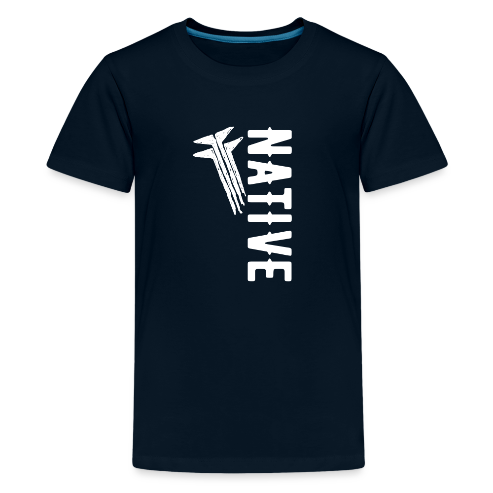 Native Frogs Slanted Kids' Premium T-Shirt - deep navy