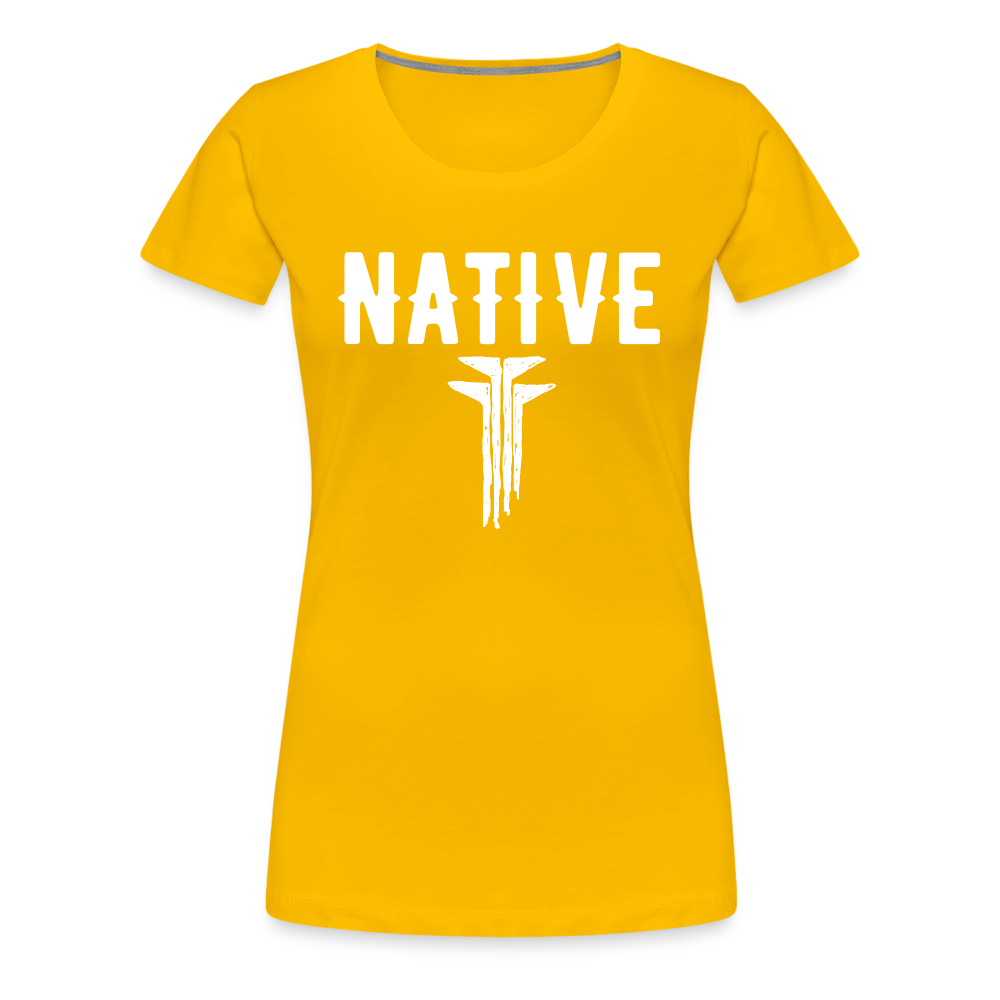 Native Frogs Sketch Women’s Premium T-Shirt - sun yellow