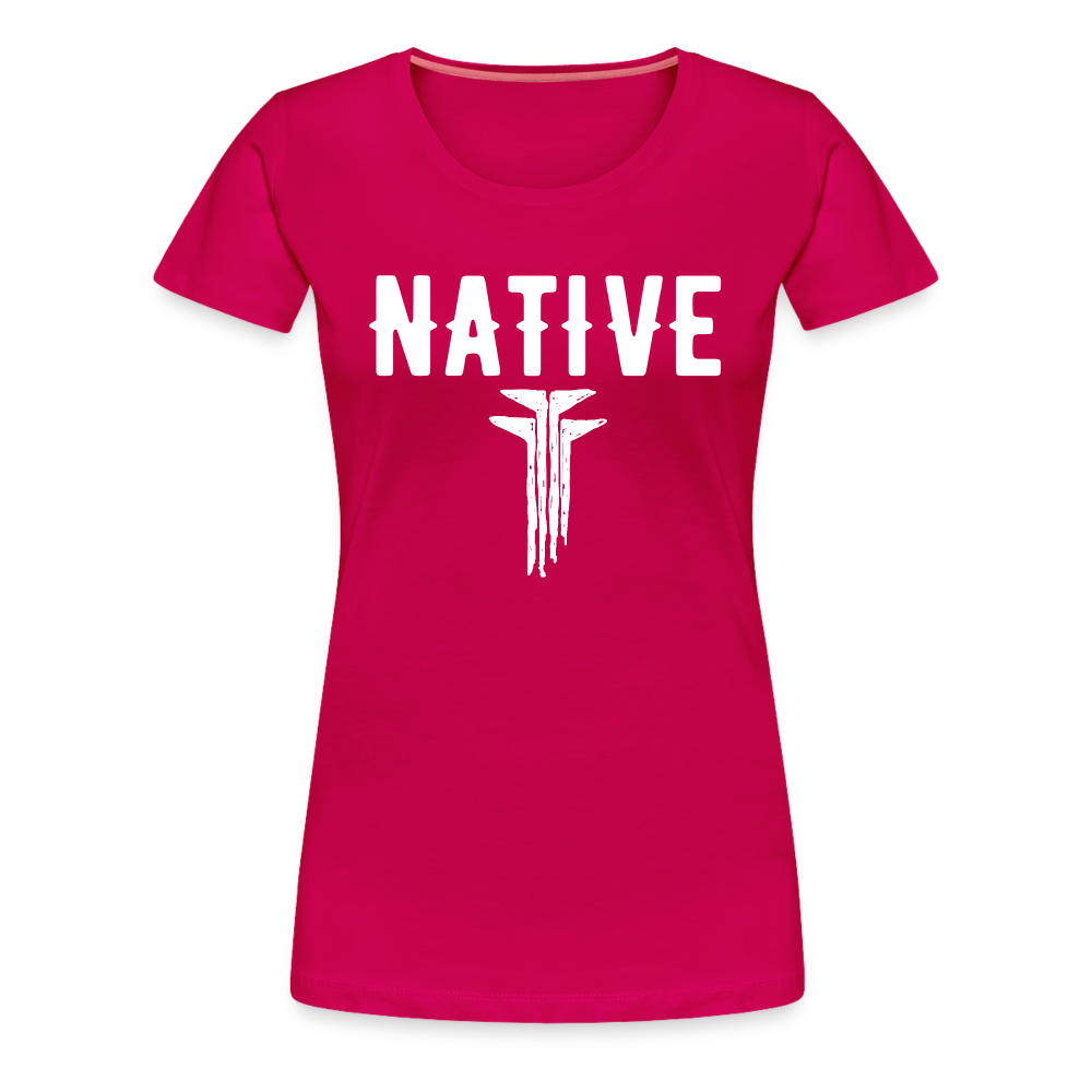 Native Frogs Sketch Women’s Premium T-Shirt - dark pink