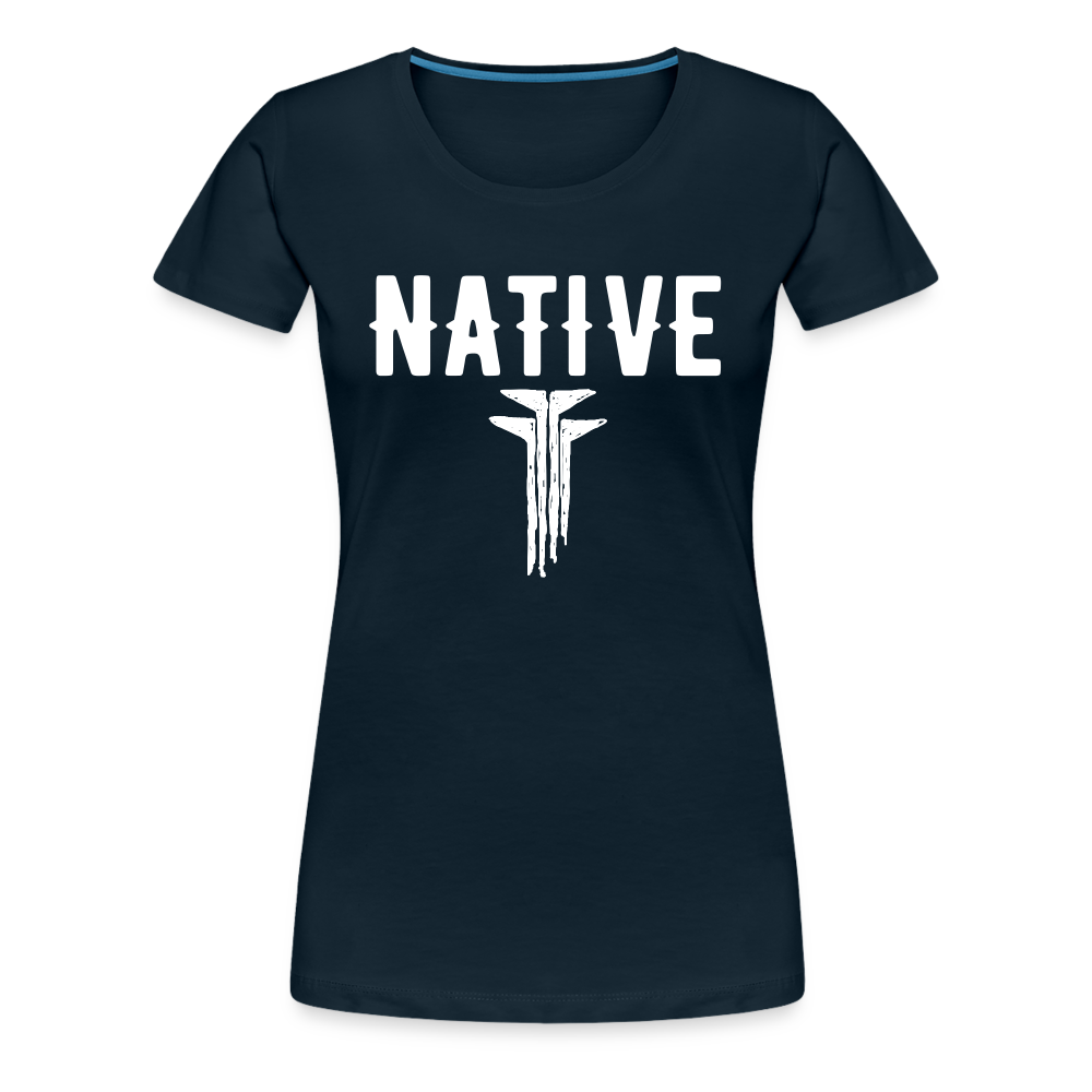 Native Frogs Sketch Women’s Premium T-Shirt - deep navy