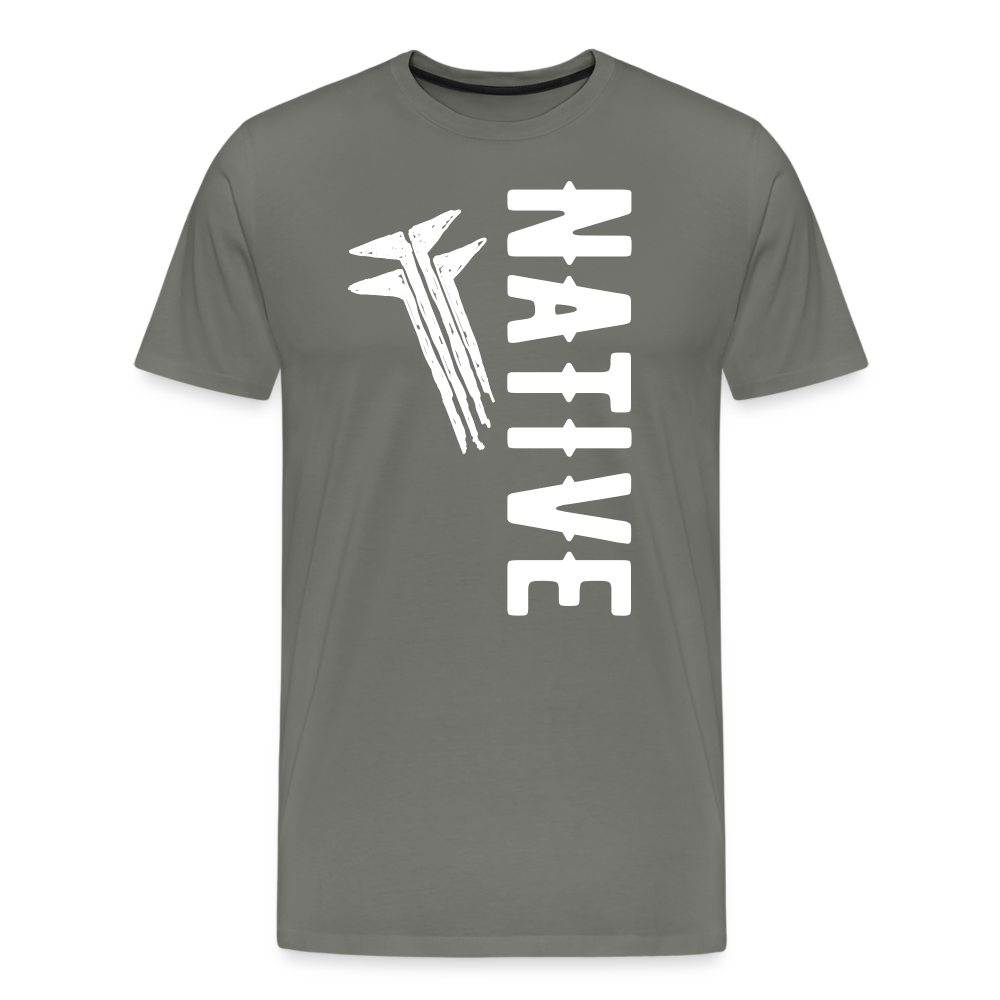 Native Frogs Slanted Men's Premium T-Shirt - asphalt gray