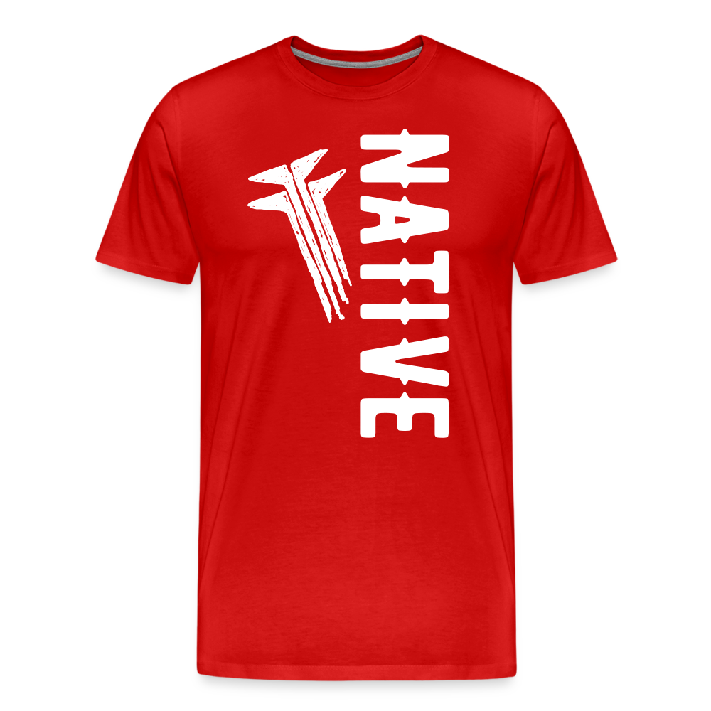 Native Frogs Slanted Men's Premium T-Shirt - red