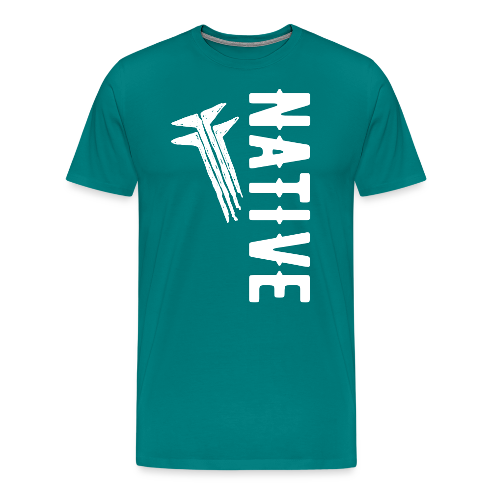 Native Frogs Slanted Men's Premium T-Shirt - teal
