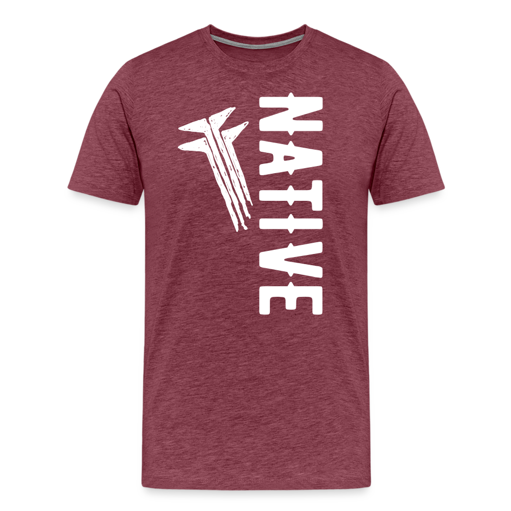Native Frogs Slanted Men's Premium T-Shirt - heather burgundy