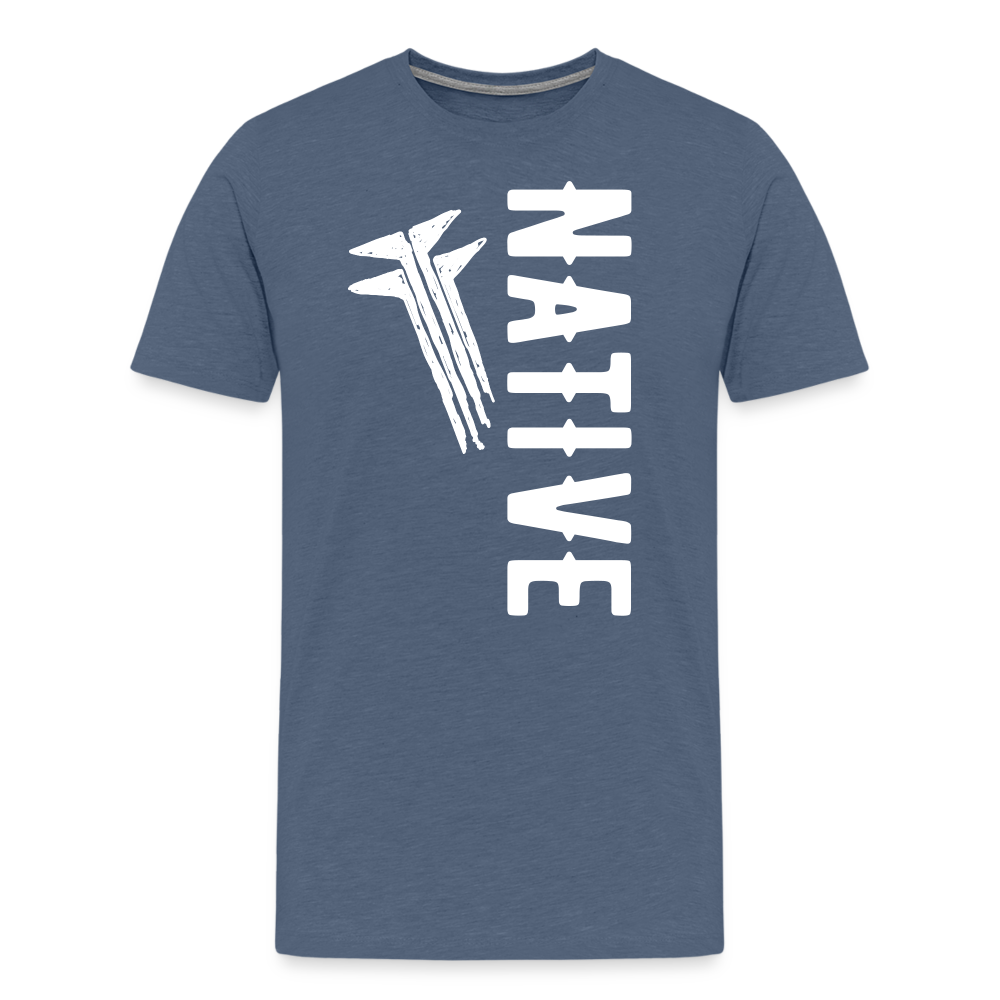 Native Frogs Slanted Men's Premium T-Shirt - heather blue