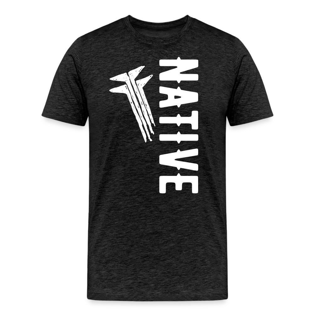 Native Frogs Slanted Men's Premium T-Shirt - charcoal grey