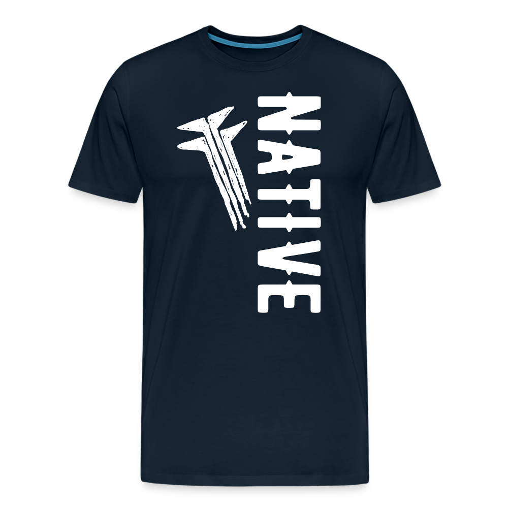 Native Frogs Slanted Men's Premium T-Shirt - deep navy