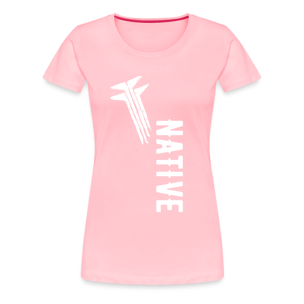 Native Frogs Slanted Women’s Premium T-Shirt - pink