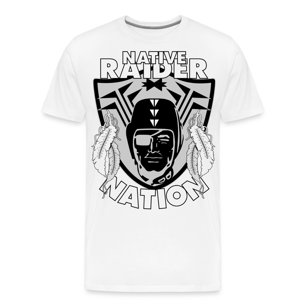 Native Raider Men's Premium T-Shirt - white