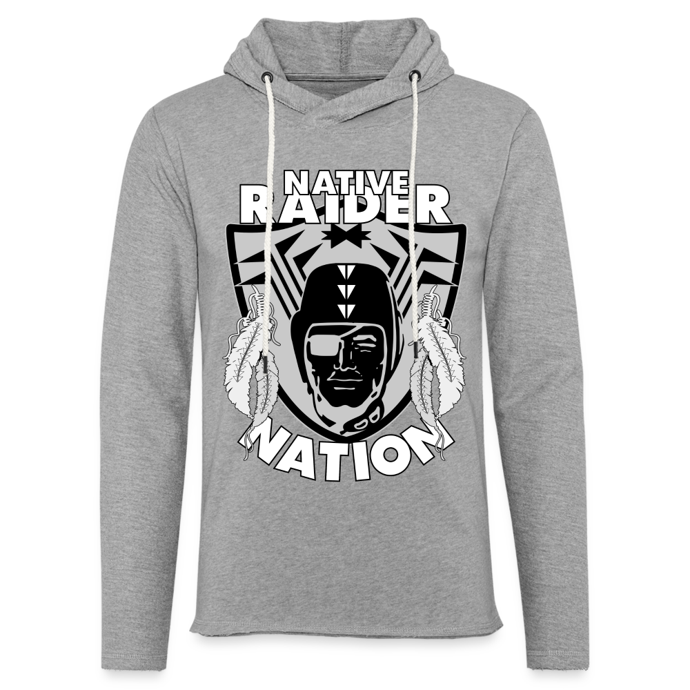 Native Raider Unisex Lightweight Terry Hoodie - heather gray