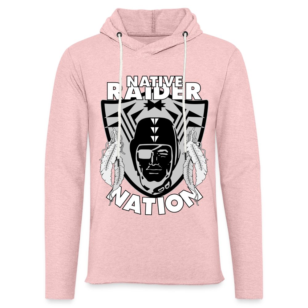 Native Raider Unisex Lightweight Terry Hoodie - cream heather pink