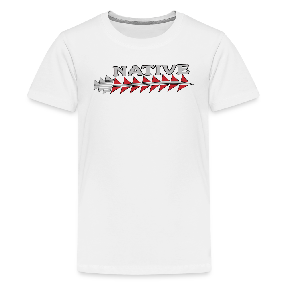 Native Sturgeon Horizontal Kids' Premium T-Shirt - white