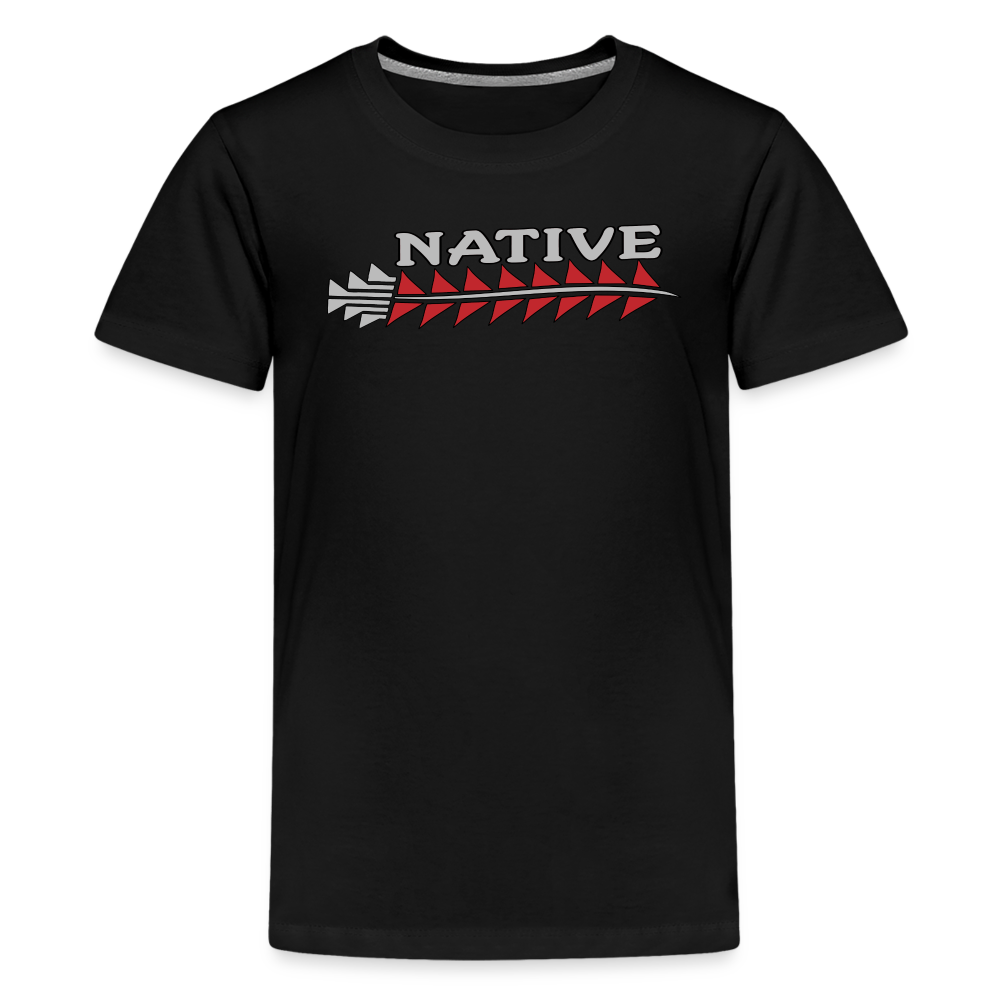 Native Sturgeon Horizontal Kids' Premium T-Shirt - black