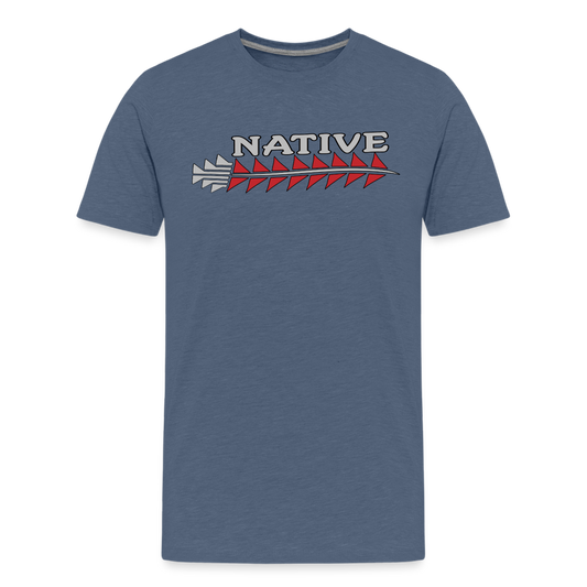 Native Sturgeon Horizontal Kids' Premium T-Shirt - heather blue