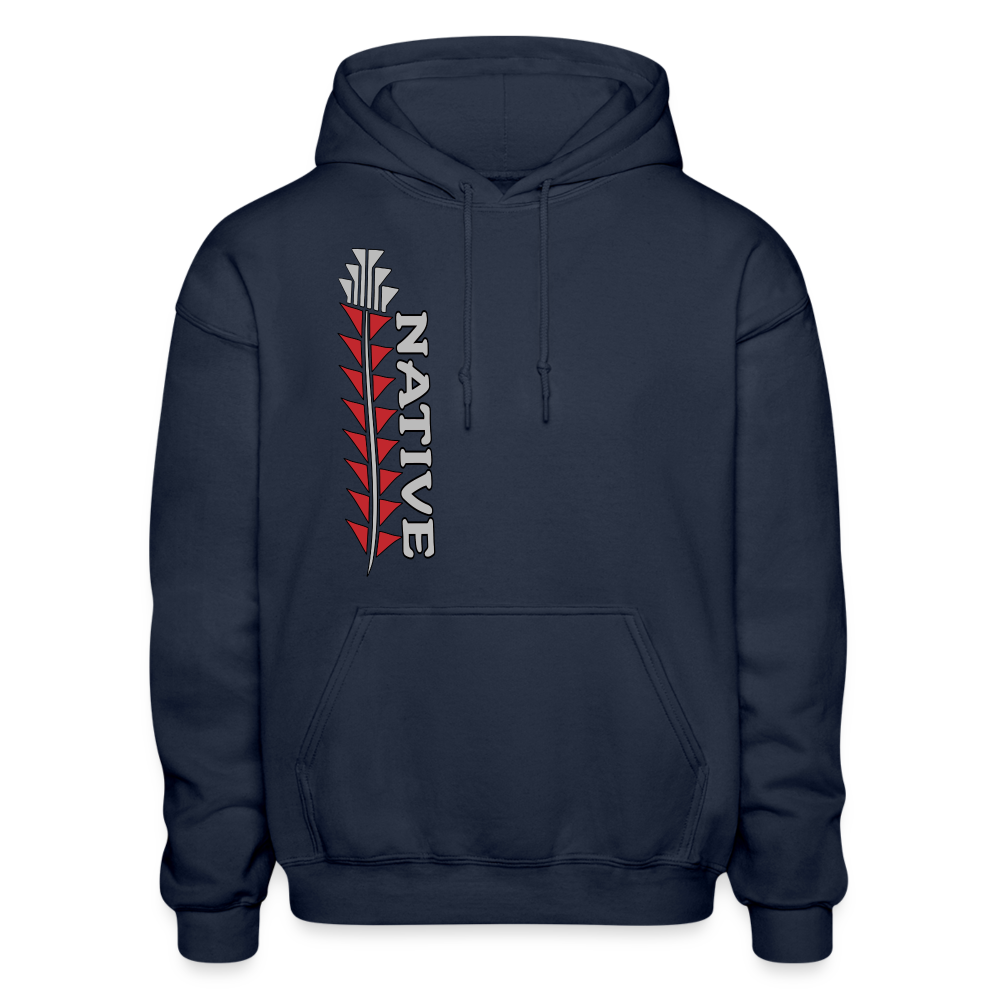 Native Sturgeon Vertical Gildan Heavy Blend Adult Hoodie - navy