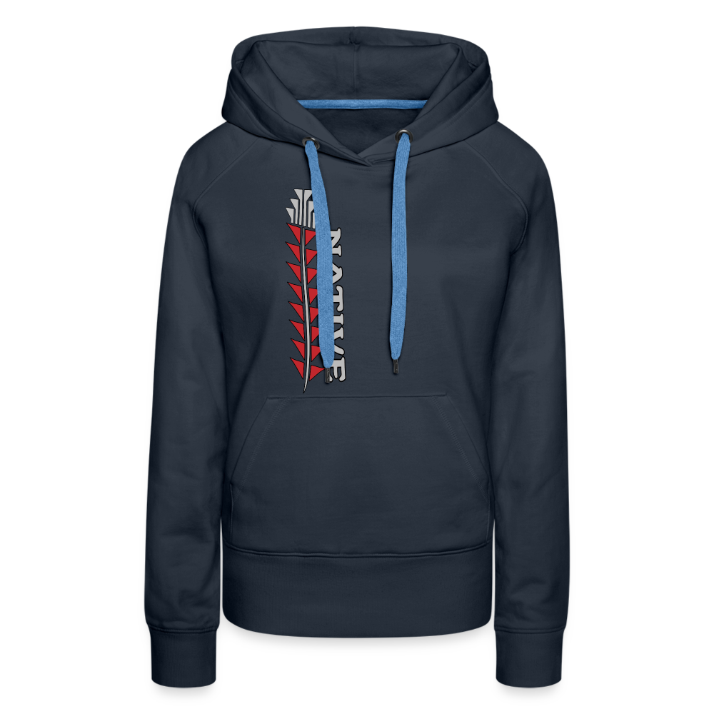 Native Sturgeon Vertical Women’s Premium Hoodie - navy