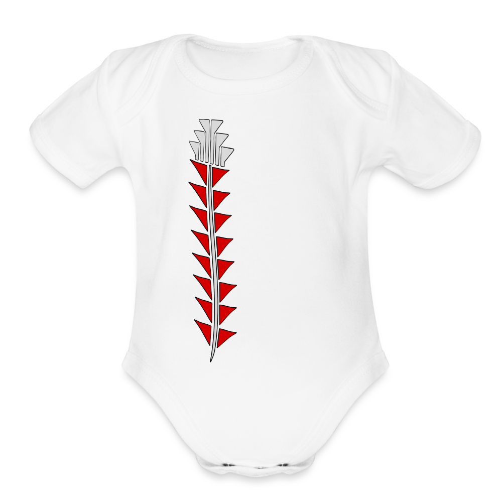 Red Sturgeon Organic Short Sleeve Baby Bodysuit - white