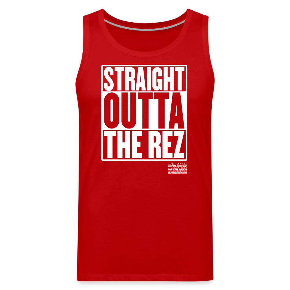 Straight Outta The Rez Men’s Premium Tank - red
