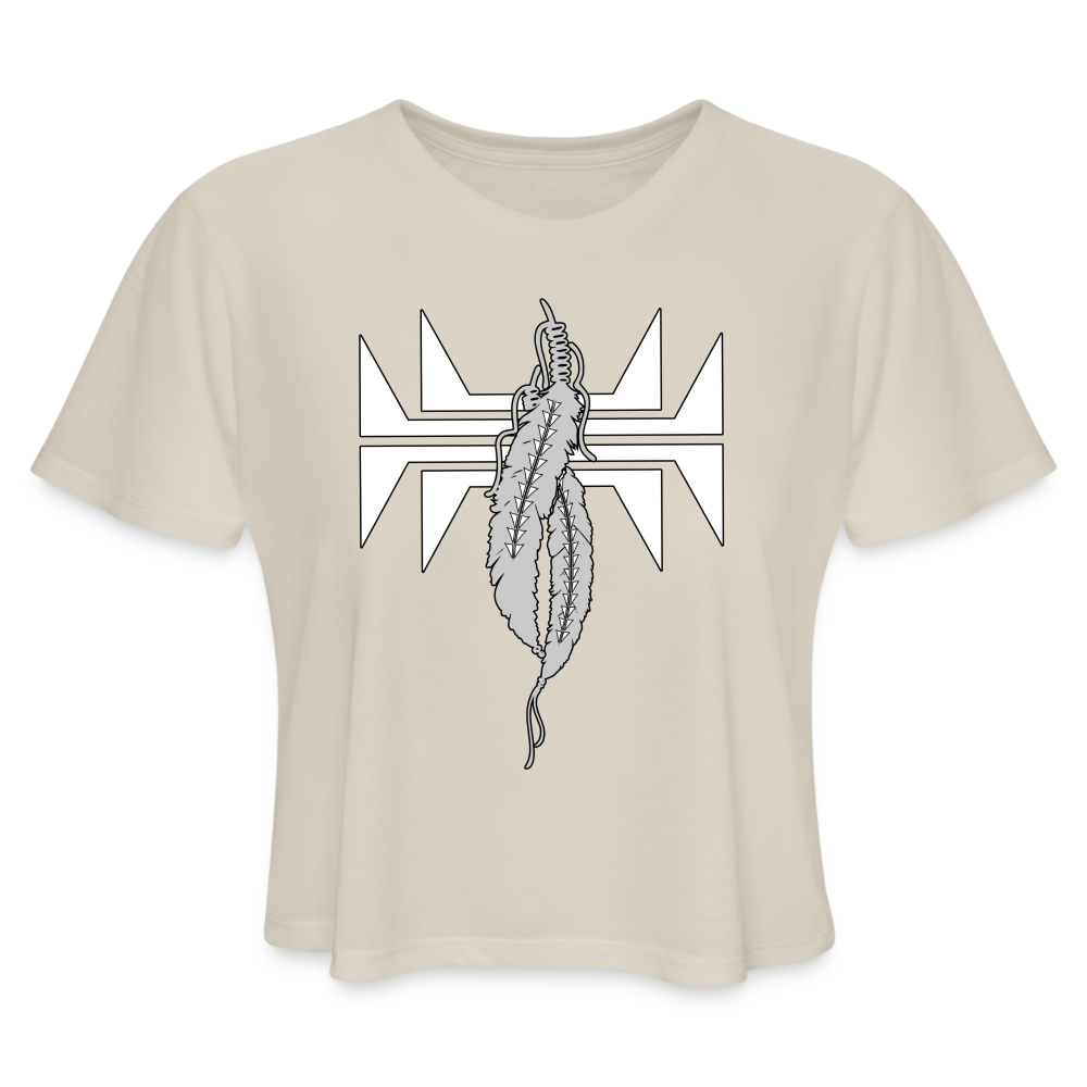 Sturgeon Feathers Women's Cropped T-Shirt - dust