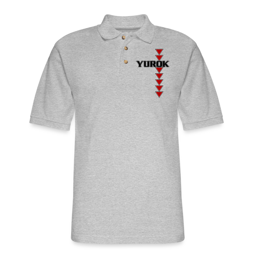 Yurok Sturgeon Men's Pique Polo Shirt - heather gray