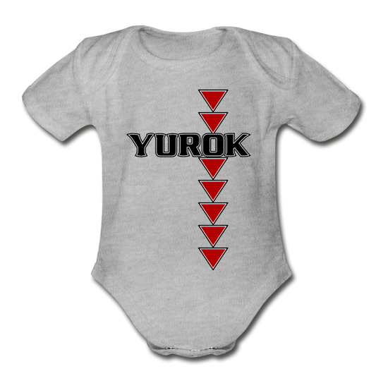 Yurok Sturgeon Back Organic Short Sleeve Baby Bodysuit - heather grey