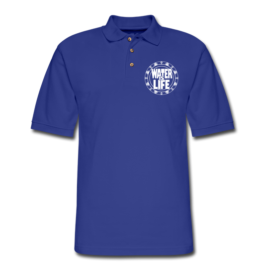 Water Is Life Men's Pique Polo Shirt - royal blue