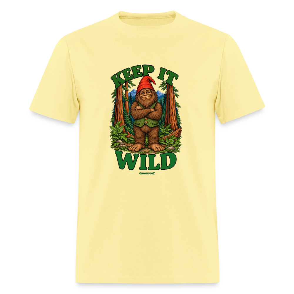 Keep It Wild Gnomefoot Men's T-Shirt - cornsilk