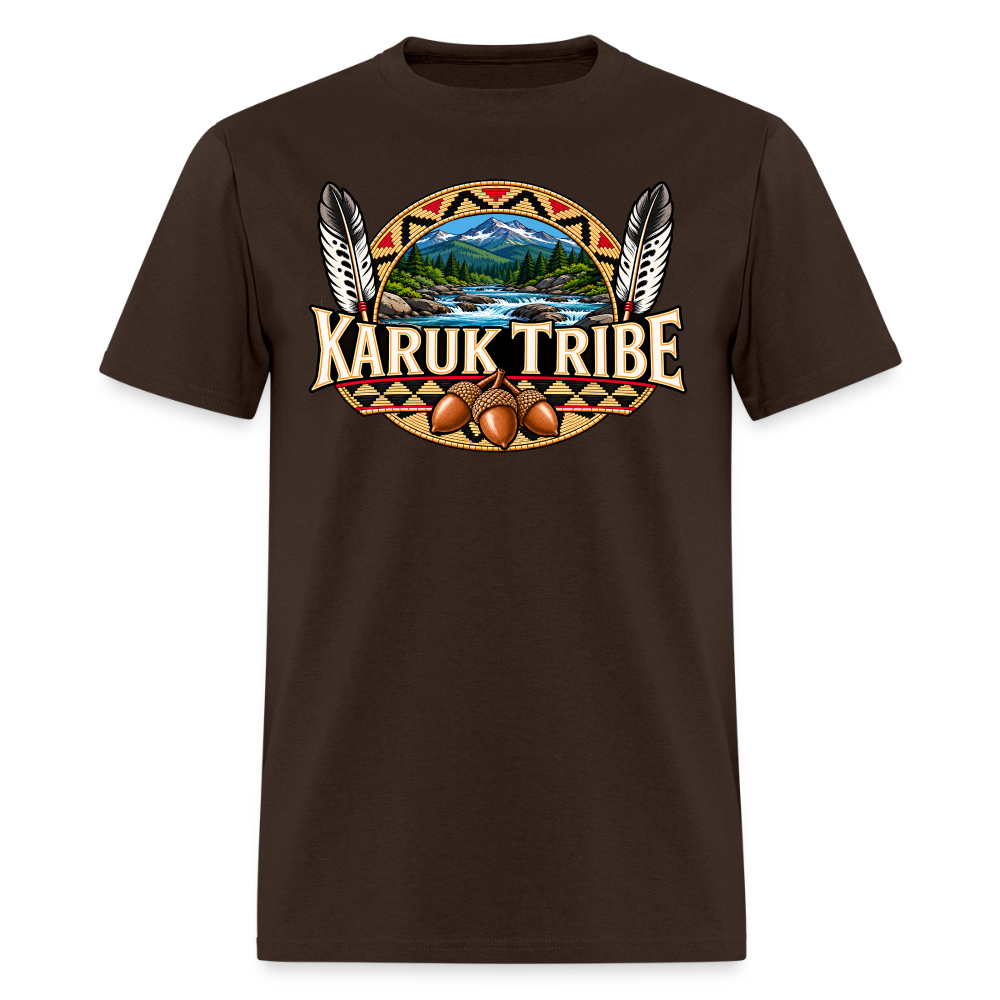 Karuk Tribe Acorn Design Men's T-Shirt - brown