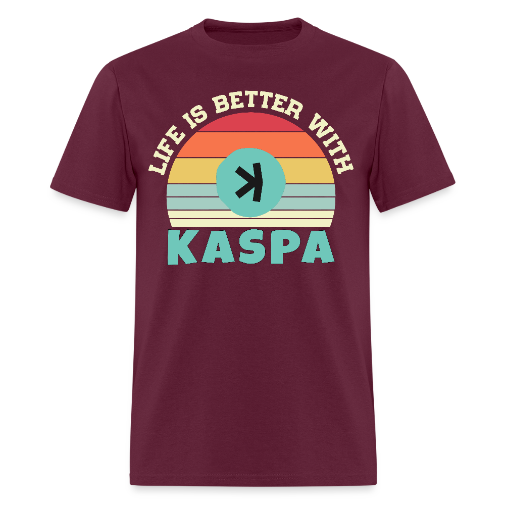 Life is better with Kaspa T-shirt - burgundy
