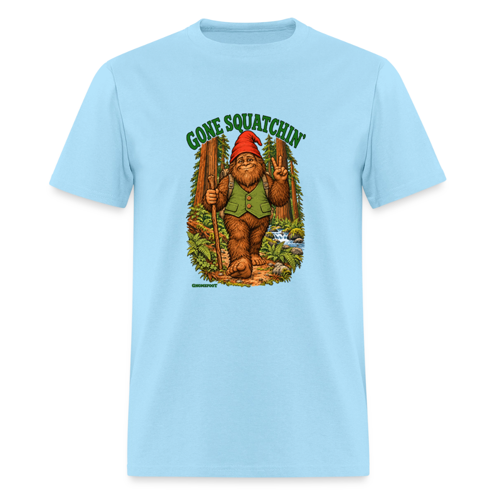 Gone Squatchin Gnomefoot Men's T-Shirt - powder blue