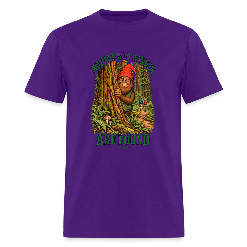 Not All Who Wander Are Found Gnomefoot Men's T-Shirt - purple