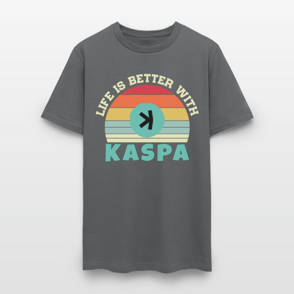 Life is better with Kaspa T-shirt - charcoal