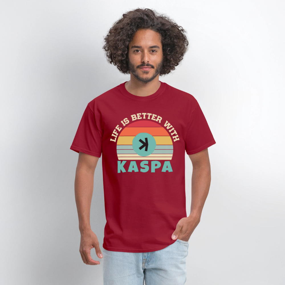 Life is better with Kaspa T-shirt - dark red