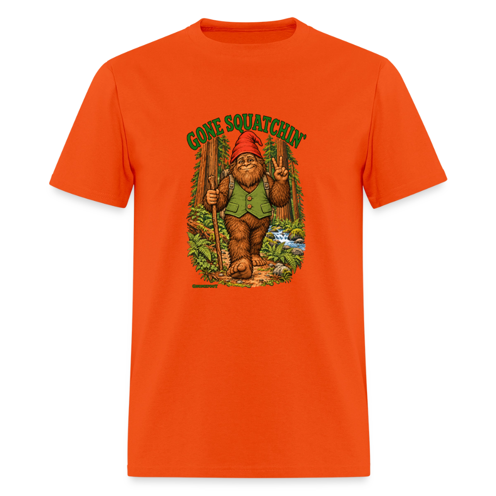 Gone Squatchin Gnomefoot Men's T-Shirt - orange